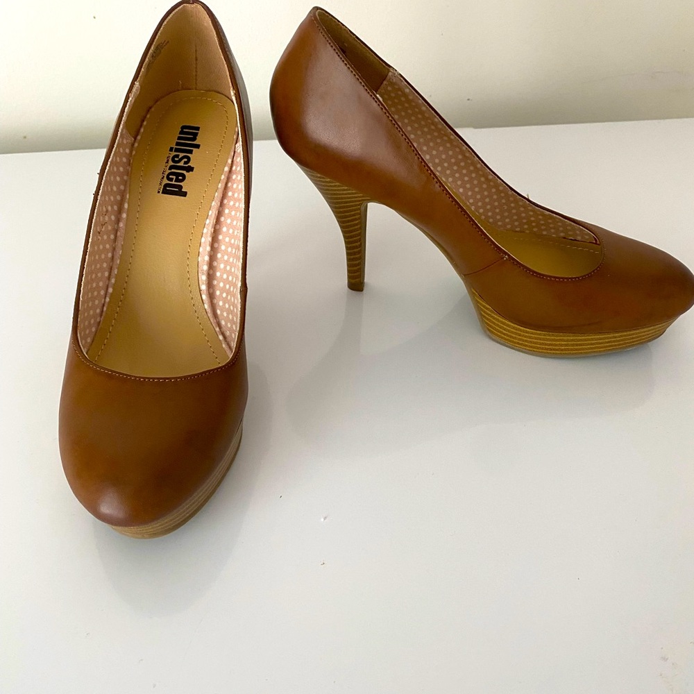 Rust colored platform heels